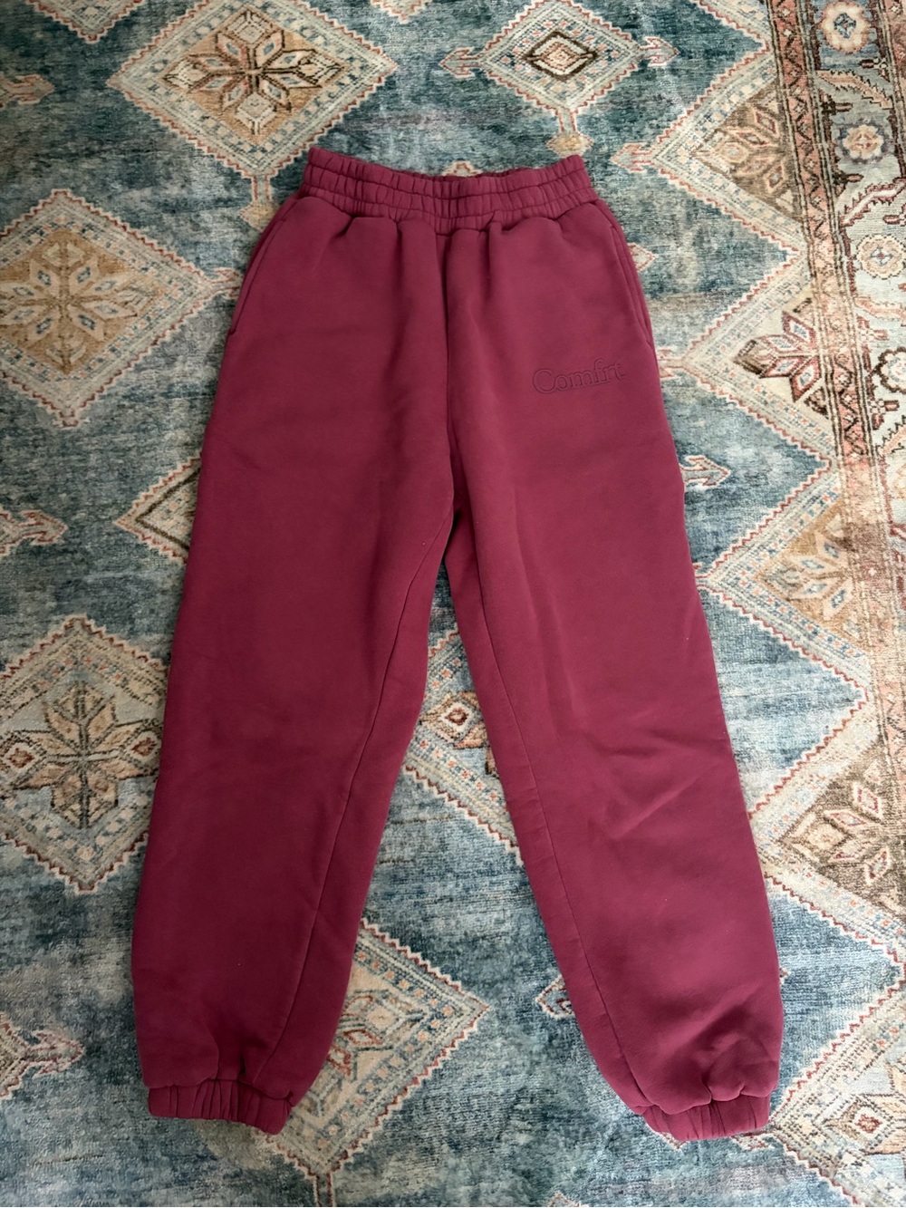 Women's Burgundy Fleece Jogger Pants